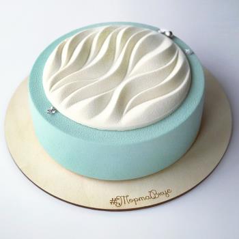 2連蛋糕巧克力裝飾圓形波浪慕斯蛋糕頂面裝飾法式硅膠模具8寸6寸