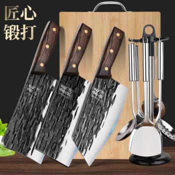 菜刀套裝錳鋼鍛打刀具廚房組閤家用超鋒利廚師專用切肉切片砍骨刀