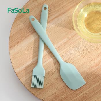 日本fasola食品級硅膠油刷子烙餅刮刀耐高溫燒烤刷食用烘焙抹油刷