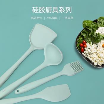日本FaSoLa 不粘鍋矽膠鍋鏟 湯勺一體式刮刀油刷耐高溫廚具套裝