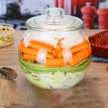 泡菜壇子家用玻璃加厚腌菜罐酸菜密封罐大號帶蓋四川咸菜泡菜罐子