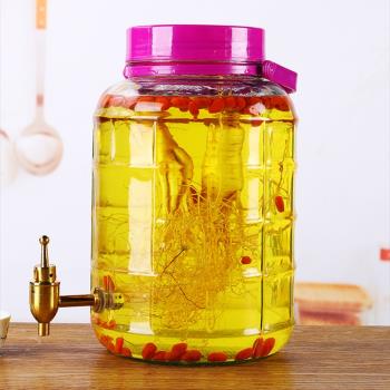 泡酒瓶家用玻璃罐帶蓋糖蒜玻璃瓶子20斤泡菜壇子帶龍頭醃菜缸密封