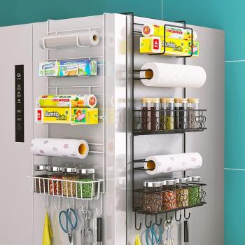 冰箱置物架壁掛式多層保鮮膜收納架廚房用品壁掛式儲物架子調料架