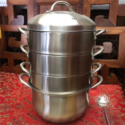 304原味蒸鍋食品級不銹鋼多層無孔蒸飯鍋 蒸魚蒸包蒸餃子不串味鍋