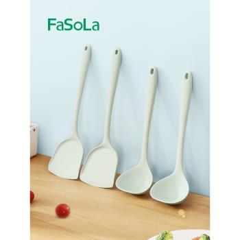 日本FaSoLa硅膠鏟不粘鍋專用鍋鏟套裝炒菜鏟子耐高溫炒勺湯勺廚具