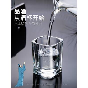 白酒杯家用小號玻璃酒杯套裝洋酒杯一口杯威士忌杯二兩子彈杯酒盅