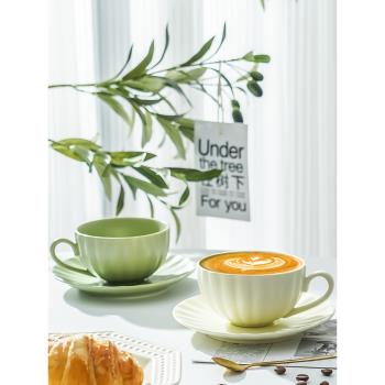 精緻下午茶具套裝陶瓷咖啡杯碟花茶杯拿鐵杯碟掛耳杯家用拉花杯子