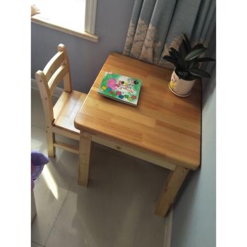 兒童實木寫字桌家用桌椅網紅桌幼兒園桌子木桌松木小書桌學習方桌