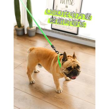 【特價】狗狗牽引繩夏季LED發光牽引繩項圈套裝小型犬狗鏈USB充電