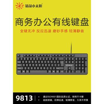 精晟小太陽9813辦公商務USB有線鍵盤靜音家用筆記本臺式游戲鍵盤