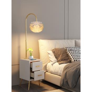 智能床頭柜帶燈簡約現代輕奢高級感充電網紅臥室小型極窄替代邊幾