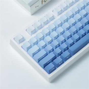 霧藍PBT正側刻透光 OEM高度68 980 75 87 客制化機械鍵盤鍵帽