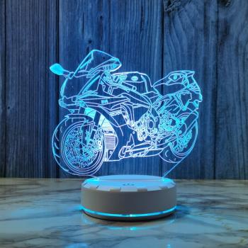 usb摩托車桌面裝飾男生小夜燈