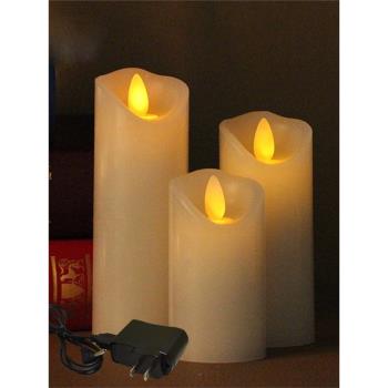 5.3cm小直徑模擬LED電子蠟燭燈USB充電燈芯搖擺劇本殺燈燈籠蠟燭
