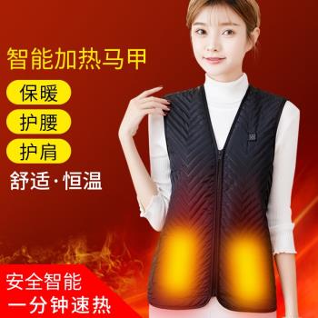 百米電加熱衣服電熱馬甲發熱背心全身usb充電羽絨棉保暖冬老男女