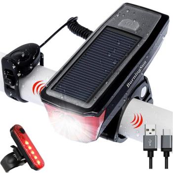 太陽能USB充電自行車燈