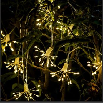 圣誕節裝飾燈太陽能煙花燈串庭院花園戶外布置櫥窗蒲公英氛圍掛燈