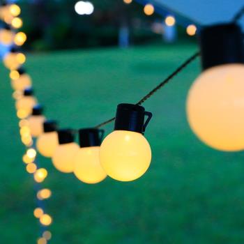 戶外露營氛圍燈擺攤天幕帳篷婚慶庭院花園露裝飾串燈圓球彩燈掛燈