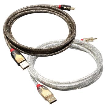 LINDY TYPE-C數據線PVC材質鍍金插頭USB約2米長銀色棕色鍵盤直線