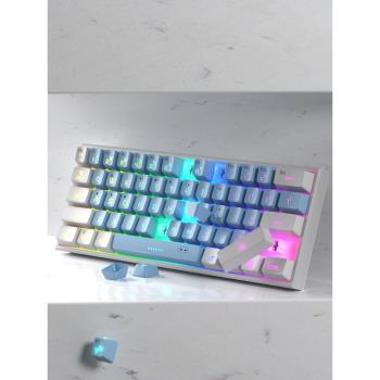 拼色61鍵盤機械手感有線小型RGB筆記本電腦電競游戲辦公薄膜迷你