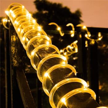 太陽能燈帶led戶外防水彩燈管子燈銅線燈串樹木花園庭院裝飾閃燈