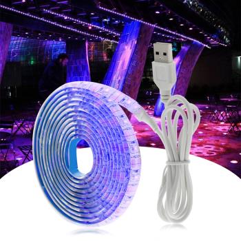 USB紫外線UV燈帶led紫光高亮防水固化殺菌驗鈔消毒除菌軟燈條5V