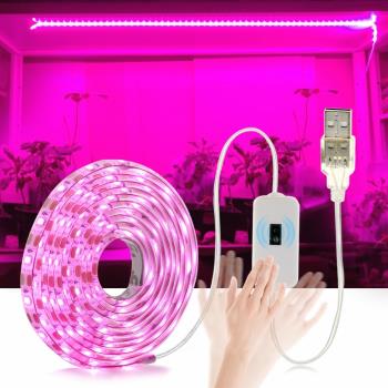 全光譜led植物生長燈USB充電觸摸感應多肉花卉育苗防水補光燈帶5V