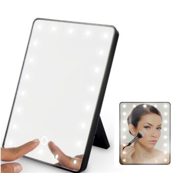 美妝鏡led化妝鏡帶燈折疊鏡子網紅360旋轉梳妝鏡