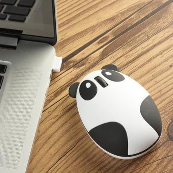 熊貓個性創意USB充電鼠標無線