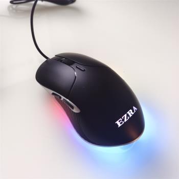 EZRA跨境海外貿出口RGB滑鼠遊戲專用電競臺式筆記本電腦金屬有線