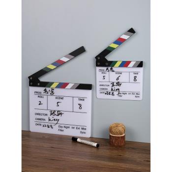 中英文亞克力電影打板道具開機板導演板劇組卡板拍攝創意裝飾擺件