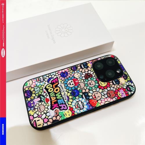 日本潮牌村上隆馬賽克太陽花適用于iphone17promaxplus蘋果個性手機殼