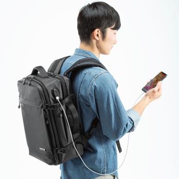 日本SANWA雙肩筆記本包電腦包商務辦公15.6寸適合聯想小新air14 thinkpad男女款14寸保護手提包背包