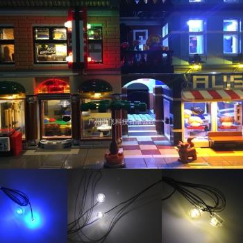 兼容樂高DIY1x1透明零件LED燈飾發光拼插積木配件街景燈效USB插口