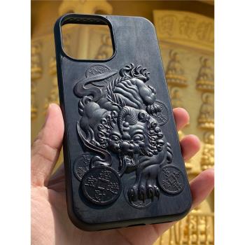 招財進寶金錢貔貅中國風神獸高級感立體浮雕蘋果iPhone適用手機殼