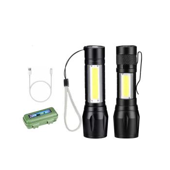款手電筒COB迷你強光便攜帶側燈工作應急燈USB充電戶外照明禮品