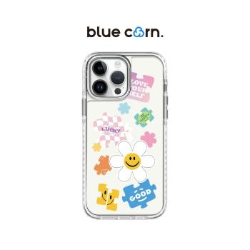 【bluecorn】拼圖笑臉太陽花格子正能量勵志短語防摔適用于蘋果iPhone 15/14/13/Pro/Max磁吸magesafe手機殼