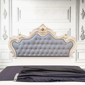 歐式床頭軟包床靠背法式烤漆公主風1.8米床頭板雙人奢華床頭單賣