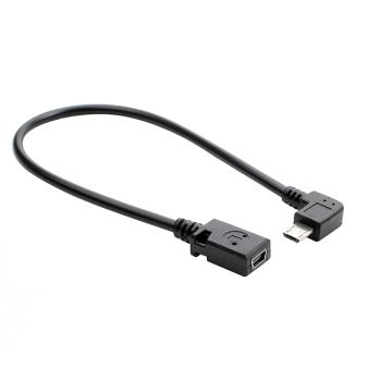 micro公轉mini USB母彎頭轉接線迷你T型口90度彎頭安卓轉換MP3口