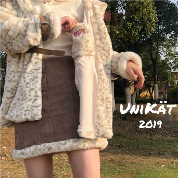 UniKat小奶豹外套短裙麂皮