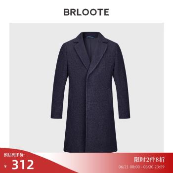 Brloote/巴魯特男士毛呢大衣 時尚休閑英倫羊毛呢子外套 秋冬裝