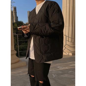 MRCYC菱形格棉服男士秋冬季韓版寬松潮流設計感小眾棉衣夾克外套
