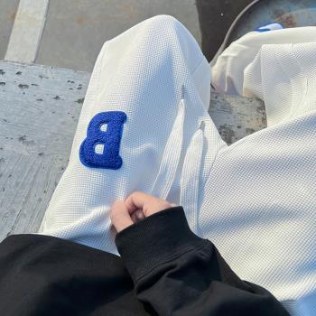 秋季白色直筒寬松設計感小眾衛褲