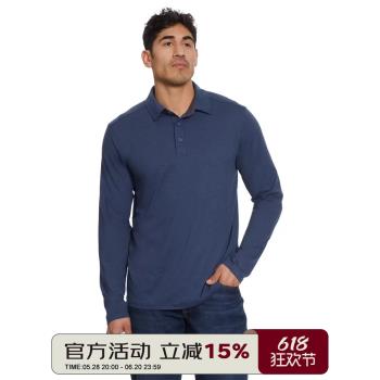 走老美 秋季男戶外高爾夫運動休閑高彈透氣翻領長袖POLO衫T恤有大