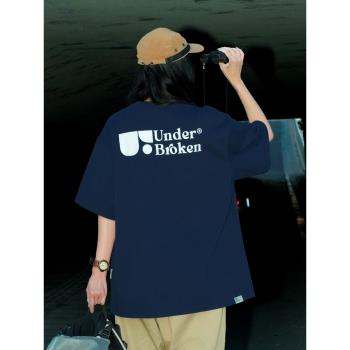 Underbroken(UDBK)符號圖形重磅300g純棉短袖國潮牌簡約寬松T恤潮