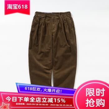 CORD復古雙褶錐形燈芯絨23aw長褲