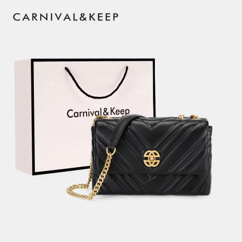 官網小c&k旗艦店包包女式2025新款鏈條包真皮女包斜挎單肩腋下包