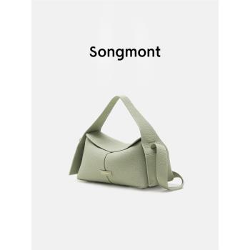 Songmont掛耳系列屋檐包小號設計師款頭層牛皮通勤手提斜挎hobo包