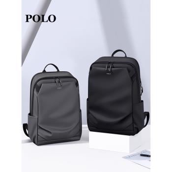 POLO新款雙肩包男士背包17.3寸超大容量休閑旅行包商務出差電腦包