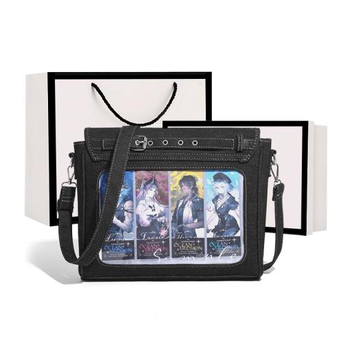 ck&eq日系大容量牛仔痛包2024休閑谷子吧唧二次元透明單肩斜挎包